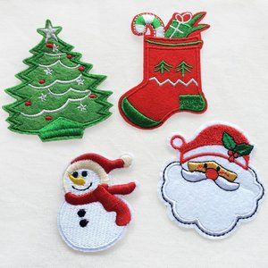 Lot 4 iron on PATCH Christmas Theme DIY craft